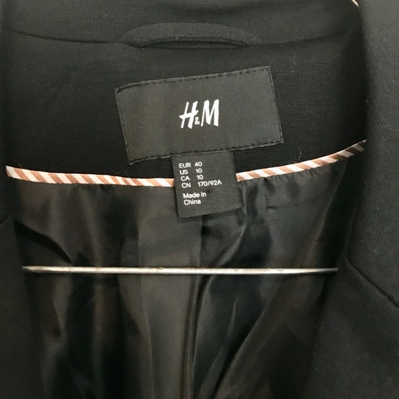 Never Worn! Women's H&M Black Blazer Coat Jacket Size 10 - Picture 4 of 4